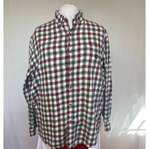 Chaps‎ Mens Brushed Flannel Plaid Button Down Shirt XL TG EG Red Black White